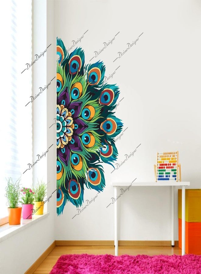 DivineDesigns ملصق فني ذاتي اللصق بتصميم نصف ماندالا من ديفاين ديزاينز للمنزل - Image 2